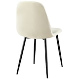 thumbnail of Décoshop26 - Chaises de salle à manger x4 coutures décoratives losanges assise en tissu crème pieds métal noir mat 10_0007734
