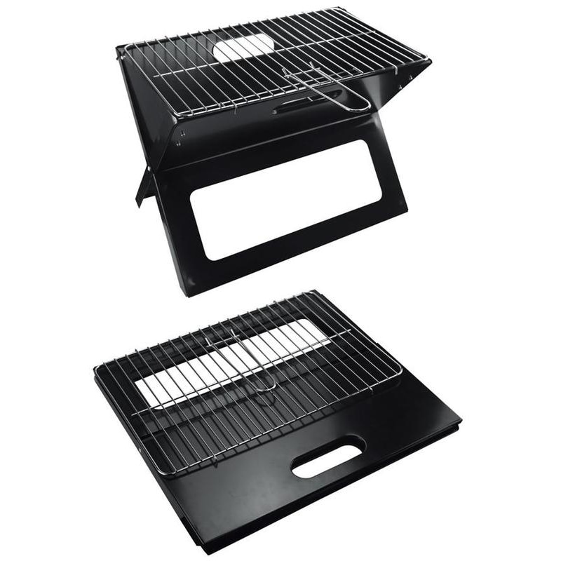 KLAPP Holzkohlegrill | klappbarer Grill aus rostfreiem Stahl | Grillfläche LxB 44x33cm