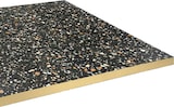thumbnail of Restootab - Tischplatte 120x70 Dekor Terrazzo black chip Kanten messingfarben
