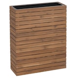 thumbnail of Pflanzkasten HWC-L21, Hochbeet Pflanzkübel Blumentopf, eckig 77x63x23cm Outdoor Akazie Holz MVG-zertifiziert ~ hellbraun
