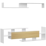 thumbnail of Mueble de Salón para TV Conjunto Muebles de TV con Mesa para Televisor 153,6x25x42 cm y Estante de Pared 150x14,5x16,3 cm
