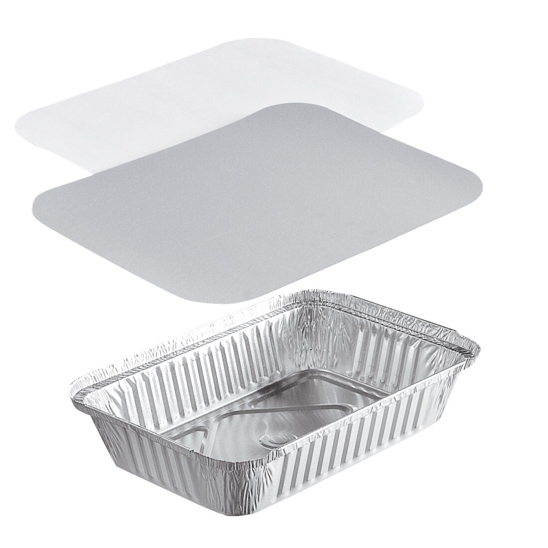 Barquette Aluminium Operculable NOVATRAY 850ml (212x147mm) + Couvercle - ECO PACK - Format Familial Moyen - Lot de 5000