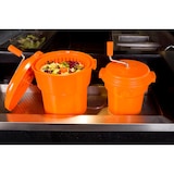 thumbnail of Muvell Salatschleuder | 12 Liter | geschützter Antrieb & Hebelbremse | 36 cm Durchmesser 40 cm Höhe | Farbe: Orange | Salattrockner, Salat Spinner