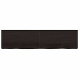 thumbnail of vidaXL Wandregal Dunkelbraun 200x50x(2-6)cm Massivholz Eiche Behandelt