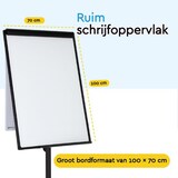 thumbnail of BRASQ Flipover Verrijdbaar Zwart 70x100 cm - Incl. 25 vellen papier, 4 Stiften, 8 Magneten, Wisser - Papierklem en Haken