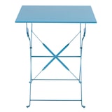 thumbnail of Mesa de acero Bolero Perth cuadrada en azul celeste estilo acera 600x600x710mm