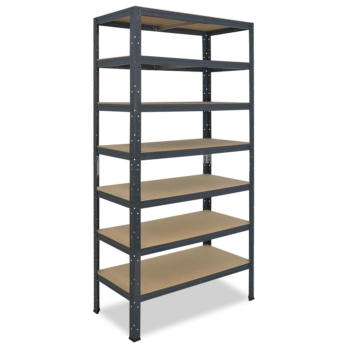 shelfplaza HOME 200x75x40 cm Schwerlastregal in anthrazit mit 7 Böden und 125 kg Traglast pro Boden