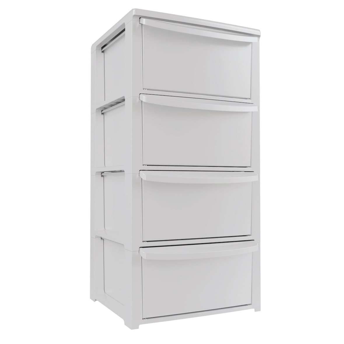 Cassettiera bianca a 4 cassetti - Mobile contenitore per camera da letto, ufficio, lavanderia 39 x 38,5 x H 80,5 cm Art Plast