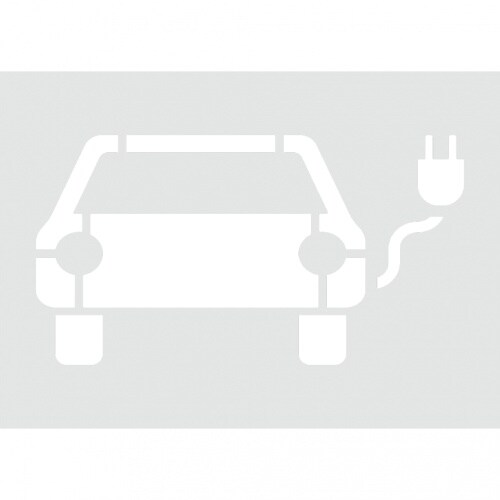 Dreifke® Bodenschablone - Parkplatz für Elektrofahrzeuge, PVC, 645x1200 mm