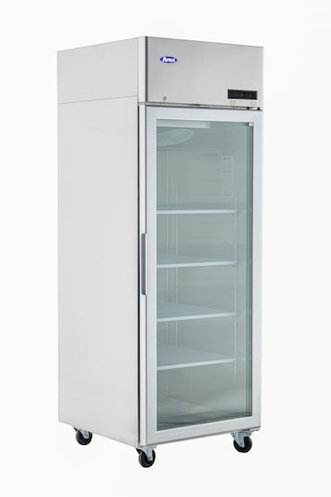 Atosa, Armadio refrigerato con porta in vetro BT 700 Lt GN2/1, acciaio inox 430, 730 x 805 x 2065 mm (L x P x A),acciaio