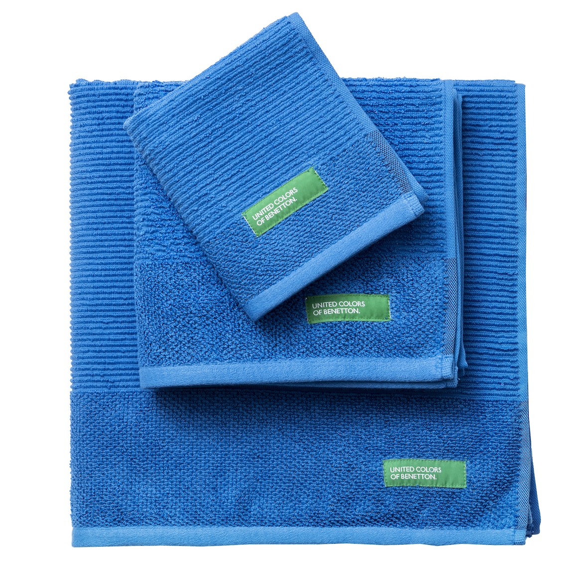 Benetton Conjunto 3 Pcs Toalhas de Banho (30X50+50X90+70X140Cm) 450 G/m² 100% Algodão Azul