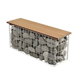 thumbnail of Helloshop26 - Panca da giardino in gabbione 100 x 30 x 5 cm teak marrone chiaro 03_0006436
