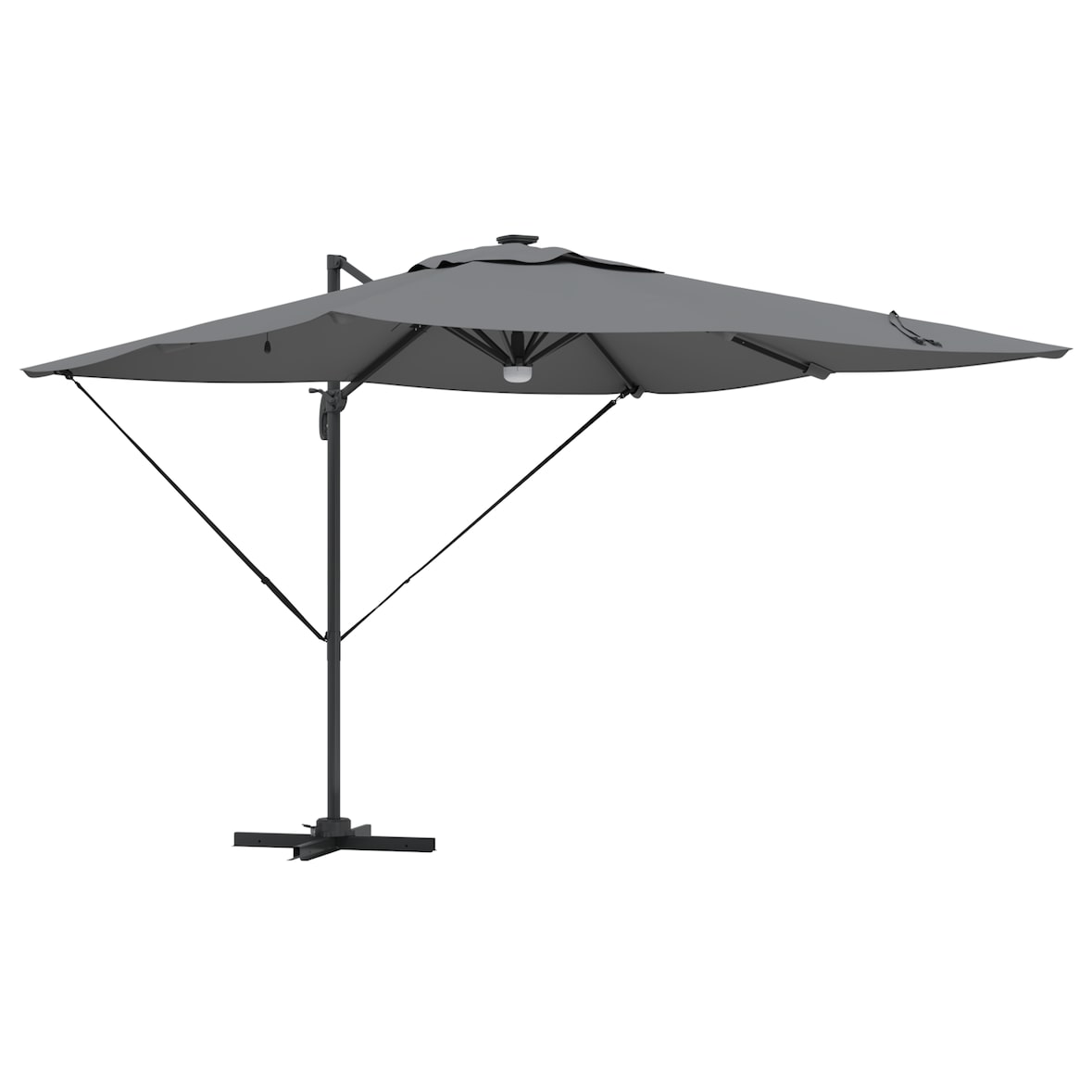 Parasol Roma Anthracite 286 x 284 x 270 cm Modèle Atlas Panorama Concept