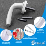 thumbnail of Fenstergriffe weiß 6 Stück Aluminium Terassentürgriff außen Fenstergriff Balkontürgriff Griff