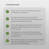 thumbnail of Stehtisch 2in1 höhenverstellbar 70/115cm Ø60cm Aluminium Bistrotisch Bartisch