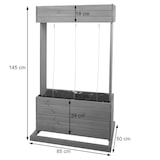 thumbnail of Hochbeet HWC-L72, Pflanzkasten Rankhilfe Pflanzkübel Blumenkasten, 145x85x50cm Outdoor Tanne Holz FSC®, braun