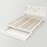 thumbnail of Doppelbett 140x200 cm aus Massivholz mit Schubladen – Stauraum Kopfteil, Weiß, stabil, funktionales Design für Jugendliche und Erwachsene