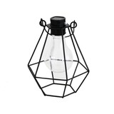 thumbnail of LED Solar Hängeleuchte eckig Industrial Look schwarz Gitter H: 14,5cm