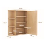 thumbnail of COSTWAY Armário com espelho para casa de banho, 4 compartimentos e 6 prateleiras abertas,  66 x 17 x 63 cm (natural)