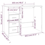thumbnail of Scrivania con cassetti Rovere Sonoma 102x50x76 cm Modello Orion Comfort in derivati \u200b\u200bdel legno