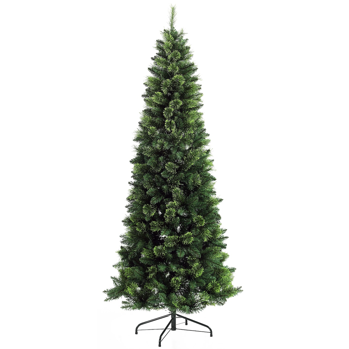 HOMCOM árbol de Navidad artificial de 180 cm árbol navideño con 618 ramas agujas de pino apertura automática y base plegable de acero Ø70x180 cm verde