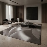 thumbnail of Teppich Wohnzimmer Wellenmuster Pflegeleicht Waschbar Strapazierfähig Schlafzimmer OEKO-TEX Braun 280x370 cm – INN von Kadima Design