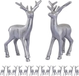 thumbnail of Deko Figur Hirsch VE 8x 2 Stück Tischdekoration Tierfigur Metall Weihnachtsdeko : silber
