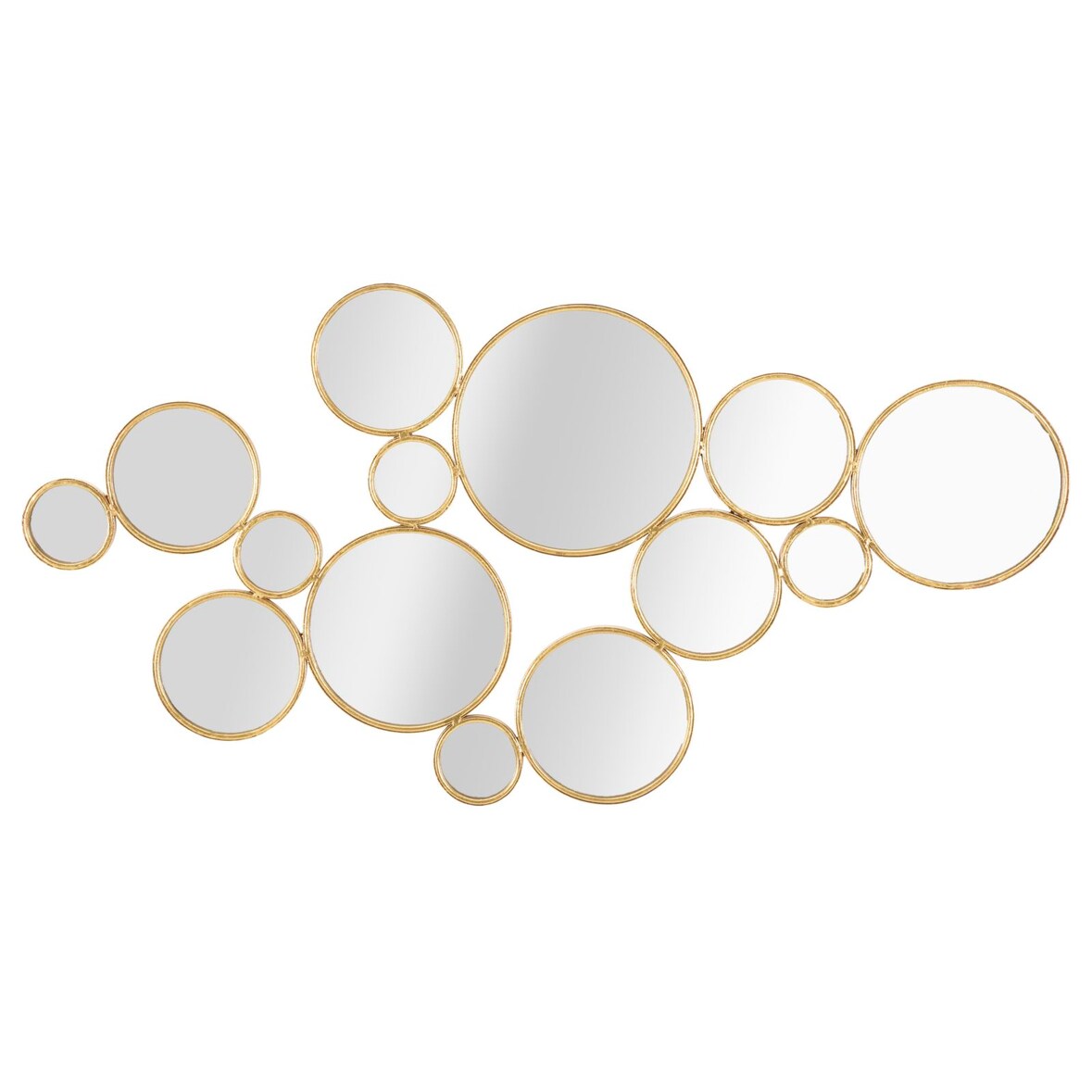 Pannello decorativo 3D in metallo dorato e specchio cm 100x2,3x51,5