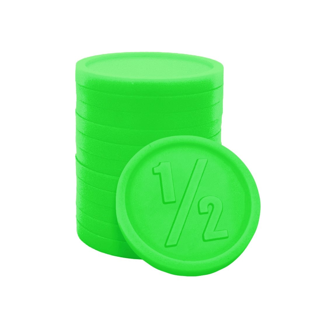 CombiCraft Plastic Consumptiemunten met opdruk 1/2 licht groen - Ø25mm - 250 stuks
