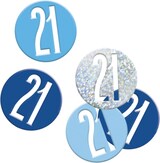 thumbnail of Konfetti blau & silber Zahl 21