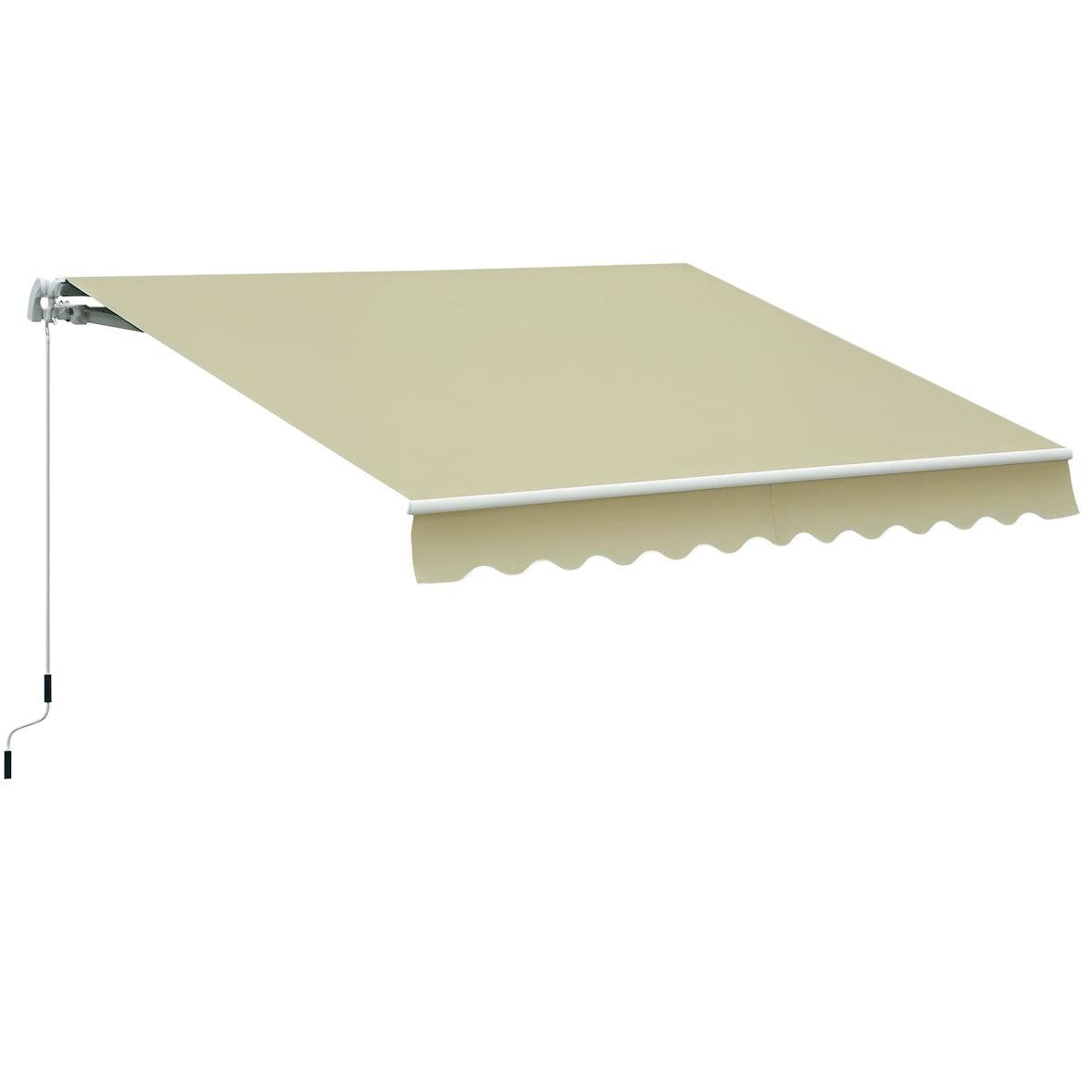 Outsunny Toldo Manual Dobrável de Alumínio com Ângulo Ajustável e Manivela para Exterior Jardim 295x250 cm Bege