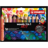 thumbnail of STABILO 10 crayons multi-talents woody 3 in 1 ARTY + 1 taille-crayon