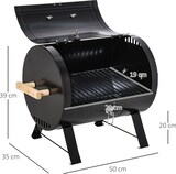 thumbnail of Outsunny Barbacoa de Carbón de Sobremesa Parilla de Barbacoa Compacta con Termómetro y Asas para Jardín BBQ 50x35x39 cm Negro