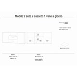thumbnail of SARMOG MOBILE 2 ANTE 2 CASSETTI KIT L174 P41 H84 in truciolare nobilitato color noce stelvio