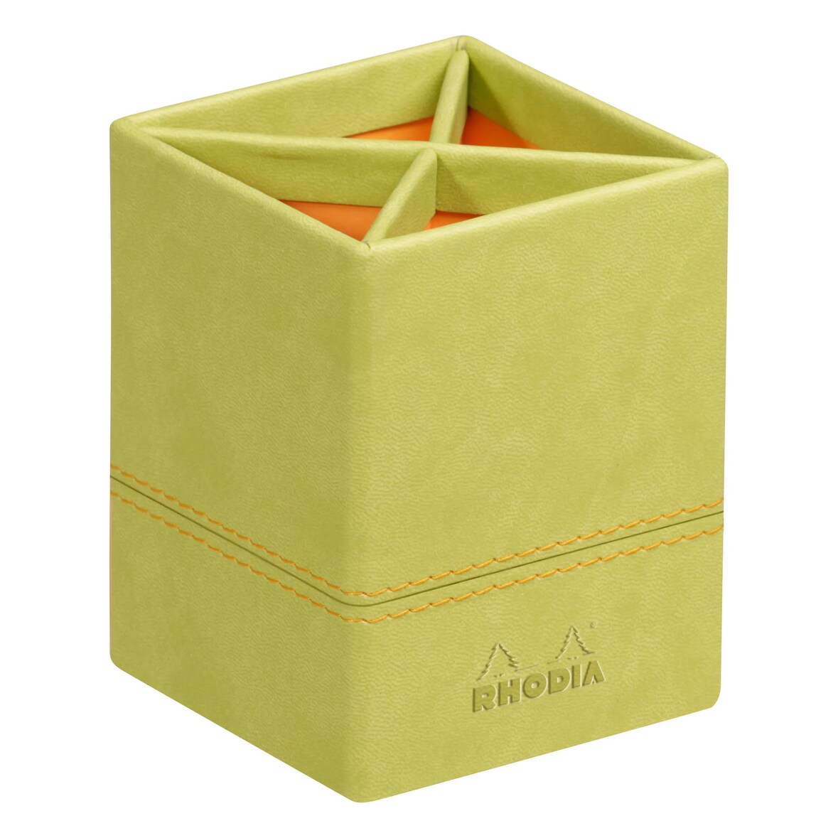 Rhodiarama Stifteköcher aus Kunstleder, 8x8x11cm - Anisgrün 318816C