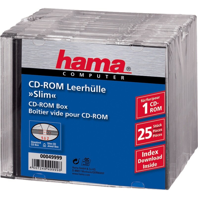 hama CD-Leerhülle Slim, Packung: 25 Stück