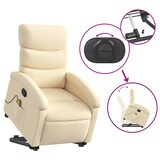 thumbnail of vidaXL Massagesessel mit Aufstehhilfe Creme Stoff