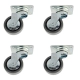 thumbnail of Lenkrollen 4er Set ø 60 mm mit Anschraubplatte Hartgummirollen Möbelrollen