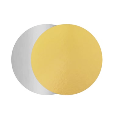 MONOUSO - Disco de Cartão Ouro e Prata 30cm (100 Unidades)