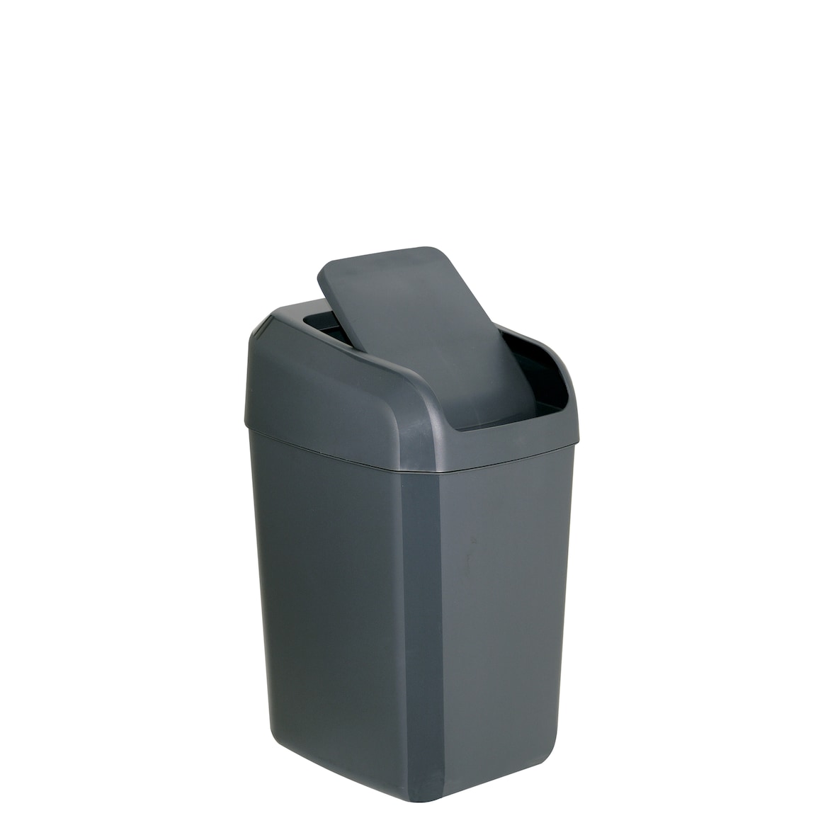 Papelera TROYA con tapa basculante de 15 litros. Color gris antracita. Papelera de plástico DENOX