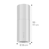 thumbnail of Klarstein Beretta Inselabzugshaube Ø35cm Ab-/Umluft 650m³/h LED Aktivkohlefilter Weiß