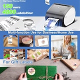 thumbnail of Mini Imprimante Bluetooth Thermique Sans Fil Pour Étiquettes d'Expédition Violet + Blanc YONIS