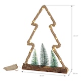 thumbnail of ECD Germany LED-Jute-Baum 35x6,5x45 cm mit 45 warmweißen LEDs, Deko Weihnachtsbaum aus Seil mit 3 Tannen & Jutesäckchen, batteriebetrieben mit Timer,