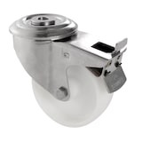 thumbnail of GILAC Bac grand volume - 2 roues fixes + 2 pivotantes (freins) - 170 L - Blanc G147131