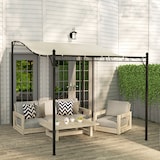 thumbnail of Outsunny Pergola Addossata Ricurva in Metallo Poliestere Bianco Crema