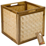 thumbnail of HMF Aufbewahrungskorb passend für Kallax Regale, Korb aus Rattan mit Wiener Geflecht und Akazienholz, Muster 1, 32 x 34 x 32 cm