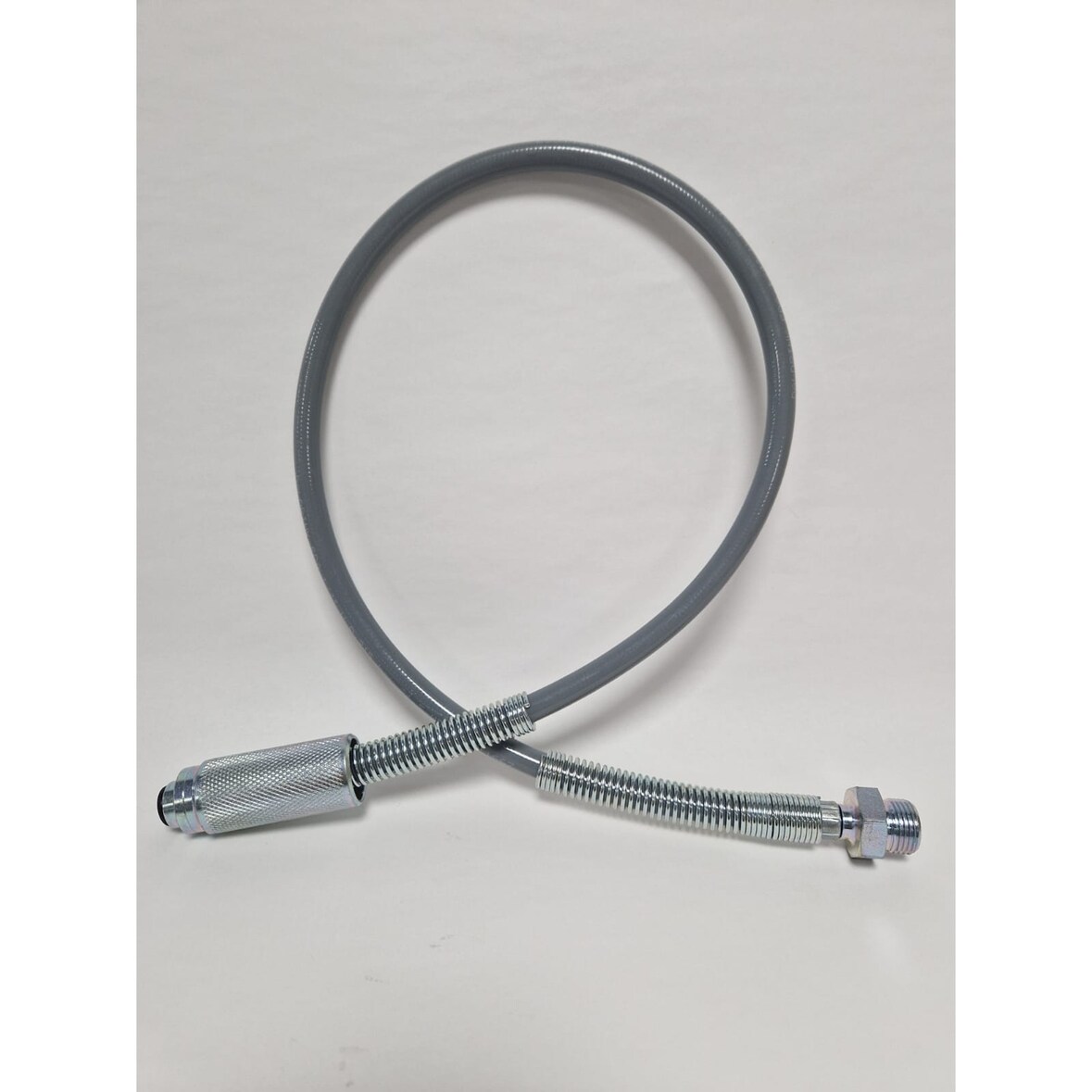 Brewservice Tubo alta pressione con raccordo, in acciaio, per la connessione della bombola al riduttore, grigio