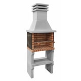 thumbnail of MF - Vorgefertigter gemauerter Grill für Holz und Holzkohle, Modell Iberia Plus XL (Grau, Orange - 69 x 47 x 190 cm) REF: 3547 - Für den Außenbereich