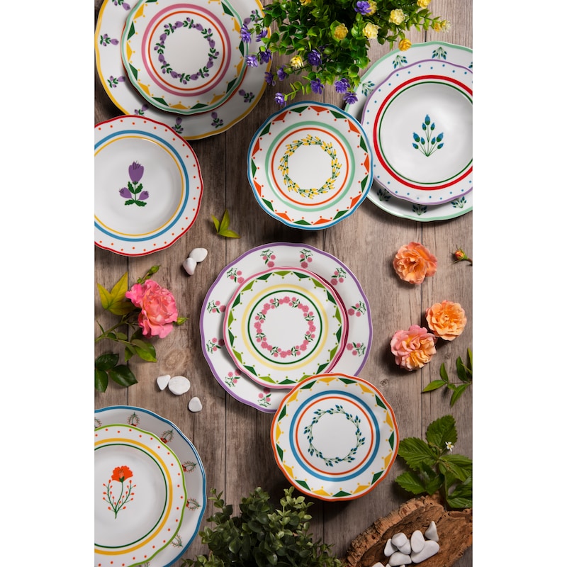 Servizio Piatti Excelsa Bari Vecchia 18 Pezzi – Per 6 Persone – Porcellana E Stoneware – Lavastoviglie E Microonde