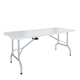 thumbnail of Tavolo Tavolino Pieghevole In Dura Resina Set Birreria Facile Trasporto Con Maniglie Per Giardino  Terrazzo Fiere Sagre 180x74x74 cm Bianco